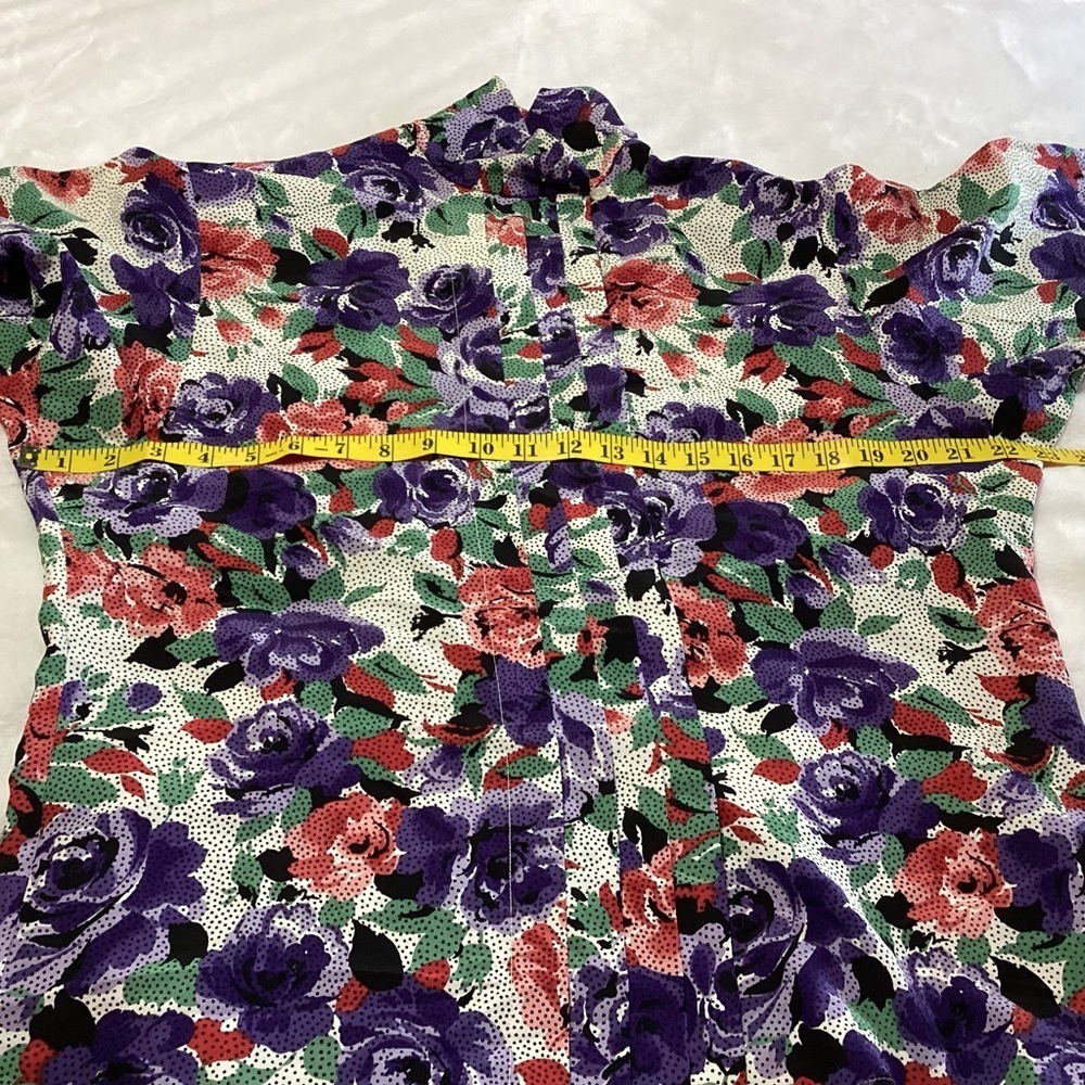 Bleyle Y2K Purple Red Green Floral Button-Up Blouse Polka Dots Fairycore L/XL - Picture 4 of 7